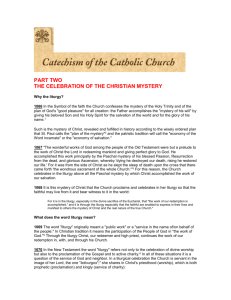 1 PART TWO THE CELEBRATION OF THE CHRISTIAN MYSTERY