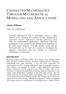 Connected Mathematics Through Mathematical Modelling and