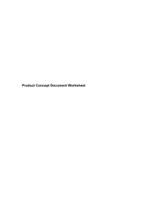 Product Concept Document Worksheet