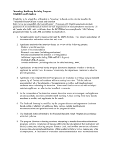 Criteria for Vanderbilt University Infectious Diseases Fellow Selection