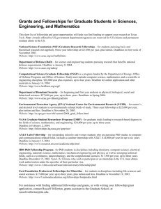 Grants and Fellowships for Graduate Students in Sciences