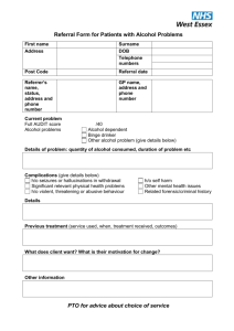 Referral Form for Patients with Alcohol Problems