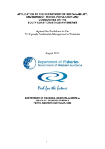 Application to DSEWPAC on the South Coast Crustacean fisheries