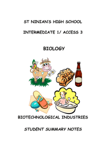 intermediate 1 biology - St Thomas Aquinas RC Secondary School