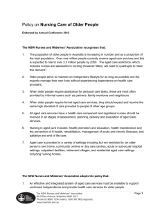 Policy on Nursing Care of Older People