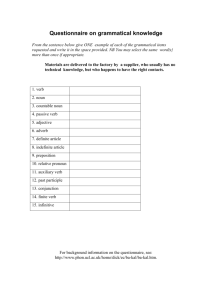 Questionnaire on grammatical terminology