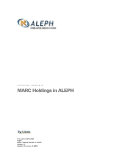 MARC Holdings in ALEPH v16
