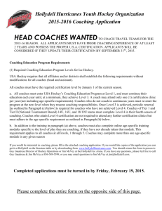 2015-2016 Head Coach Application