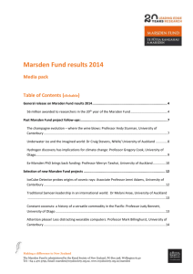 General release on Marsden Fund results 2014