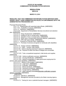 Resolution 2014-19 - OKLAHOMA Department of Rehabilitation