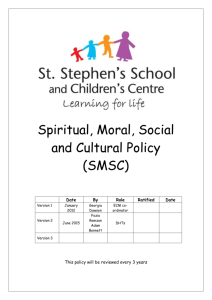 SMSC policy - St. Stephen`s School