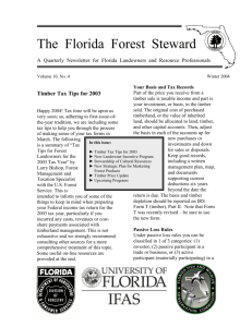 Timber Tax Tips for 2003 - School of Forest Resources & Conservation