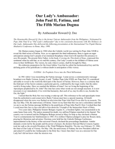 Our Lady`s Ambassador: John Paul II, Fatima, and The Fifth Marian