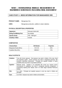 Case Study 4 MSDS Information For Manganese Ore