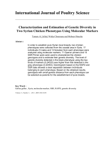 Characterization and Estimation of Genetic Diversity