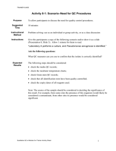 Activity sheet VII-10 : Quality Control of Qualitative Tests