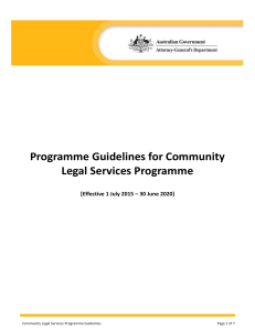 Community Legal Service Programme Guidelines