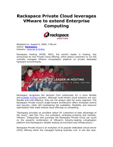 Rackspace Private Cloud leverages VMware to extend Enterprise