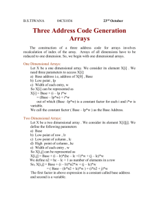 Three Address Code Generation
