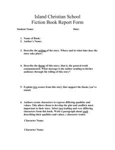 Island Christian School Fiction Book Report Form