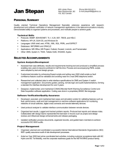 Functional Resume - Lightspeed Communications