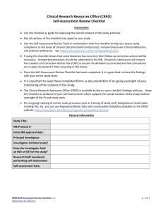 Self-Assessment Review Checklist