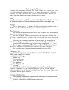 Thesis Guidelines Document - Western Kentucky University