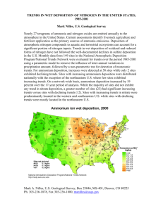 Trends in Wet Deposition of Nitrogen in the United States, 1985-2001