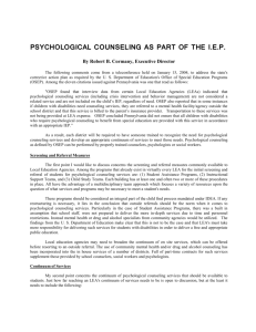 Psychological Counseling as Part of the IEP
