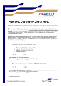 VicSmart Checklist 7 - Remove Destroy or Lop a Tree
