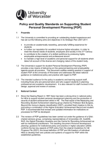 Policy and Quality Standards on Supporting Student Personal