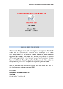 PERINATAL PSYCHIATRY SECTION NEWSLETTER