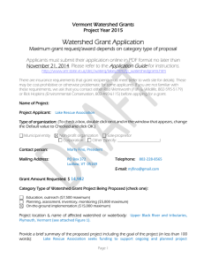 Project Year 2015 Watershed Grant Proposed Budget