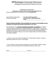 Physician Referral Form - Division of Child and Adolescent