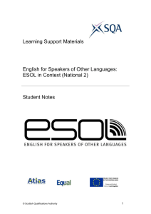 ESOL Access 2 Work & Study-Related Contexts Student Notes