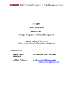 MGT 610 Syllabus - Stevens Institute of Technology