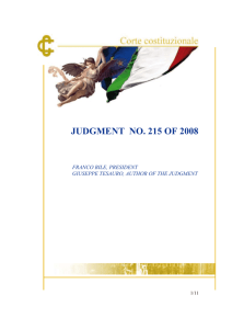 Judgment no. 215 of 2008