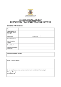 Clinical Pharmacology Site Survey