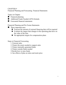 CHAPTER 9 Financial Planning and Forecasting Financial