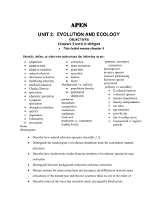 UNIT 3: EVOLUTION AND ECOLOGY