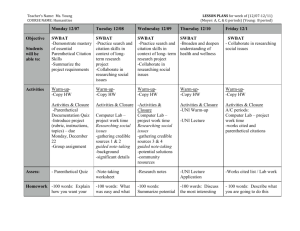 Humanities Lesson Plan - Week of 091514x