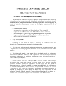 Strategic Plan 2006/7-2010/11 - Cambridge University Library