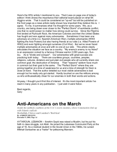 Anti-Americans on the March