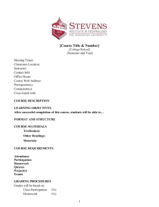 CFA Syllabus - Blank - Stevens Institute of Technology