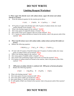 Worksheets Limiting Reagent Worksheet limiting reagent worksheet do not write 1 when copper ii