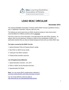 SEAC Circular November 2014 - Learning Disabilities Association of