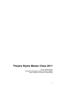 Theatre Styles Master Class 2011 Focus: Hedda Gabler Constantin