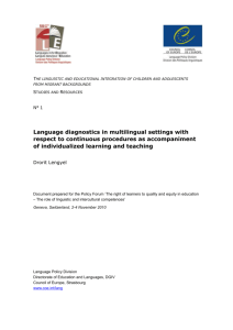 Language diagnostics in multilingual settings with respect to