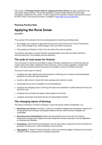 Applying the Rural Zones - Department of Transport, Planning and