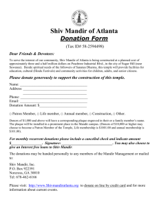 Donation Form - Shiv Mandir Of Atlanta